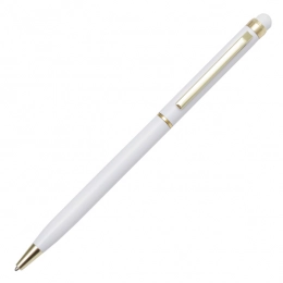 Touch Tip Gold aluminium ballpen, white