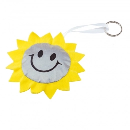 Sun reflective keyring, yellow/silver