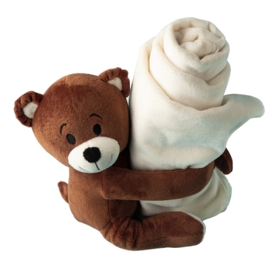 
                                            Tuli teddy bear with blanket, brown
                                            