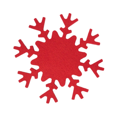 
                                                Фетровые подставки SNOWFLAKE, красные
                                                