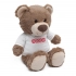 Большой плюшевый мишка в рождественской футболке, коричневый