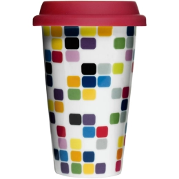 Пиксельная кружка с силиконовой крышкой