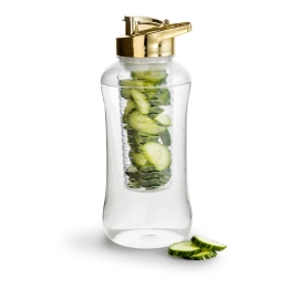 Fresh large water bottle with fruit container, gold
