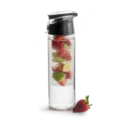 Fresh water bottle with fruit container, black