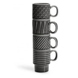 4-pack espresso cups gray