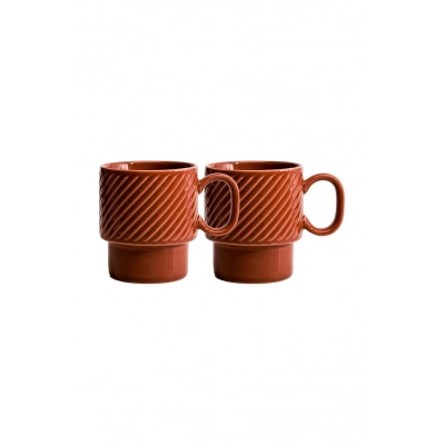 
                                            Coffee & More Coffee Mug, 2-Pack, Terracotta
                                            