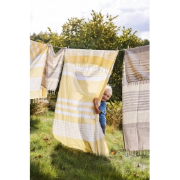 ELLA HAMAM eco blanket / towel 145X200CM, yellow