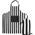 Set of ARON Apron & gloves, black / beige