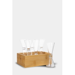 NATURE SET OF GLASSES WITH TRAY, 6-PCS