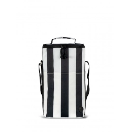 Городская термосумка Stripe высокая из переработанного пластика rPET, черно-белая