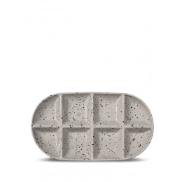 DITTE serving plate, large, grey/black