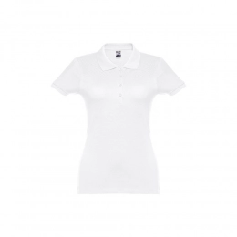 THC EVE WH. Short-sleeved fitted polo for women in 100% cotton