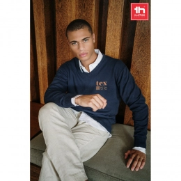 THC MILAN. Mens V-neck pullover in cotton and polyamide