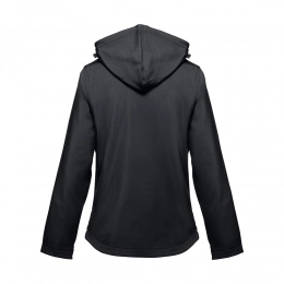 THC ZAGREB WOMEN. Womens softshell jacket with detachable hood and rounded back hem