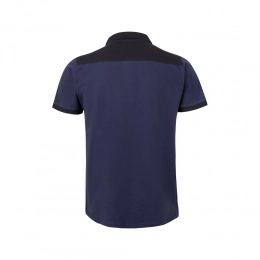 VL VELES. Two-tone stretch piqué polo shirt (200g/m²) with short sleeves, in polyester (96%) and elastane (4%)