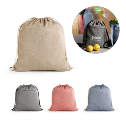 CHANCERY. Drawstring bag in recycled cotton (70%), polyester (30% rPET) (140 g/m²)