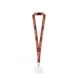 CARLISLE. Polyester sublimation lanyard with carabiner, safety clasp, and rigid card holder