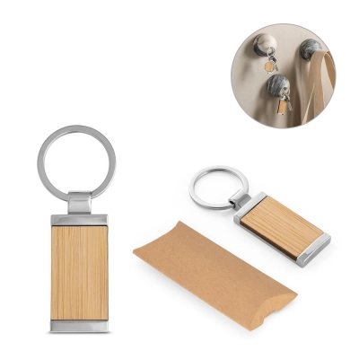 
                                                HOMER. Rectangular bamboo keyring
                                                
