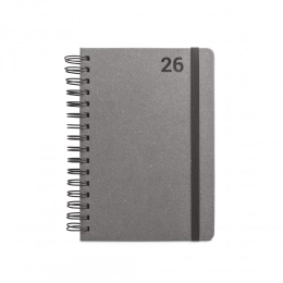 SIMMEL A5. Ежедневник A5, на кольцах, в кожаном переплете (58% переработанных материалов)