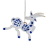 Christmas Tree Ornament Goat (Silver with Blue)