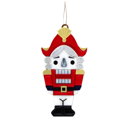 
                                            Christmas Ornament Nutcracker (White with Red)
                                            