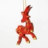 Christmas Ornament Goat (Red with Gold)