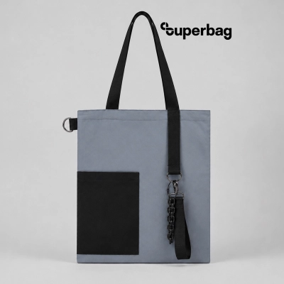 
                                                Набор Superbag Color kit: шоппер с обвесом (серый с чёрным)
                                                