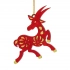 Christmas Ornament Goat (Red with Gold)