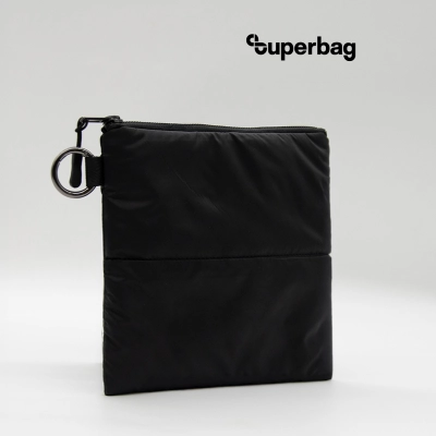 
                                                Органайзер для мелочей Superbag Bubble, стёганый, на молнии, с креплением на кольцо-карабин (черный)
                                                