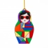 Christmas Tree Ornament Matryoshka with Mosaic (Multicolored)