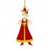 Christmas Ornament Goat in a Sarafan (Red and White)