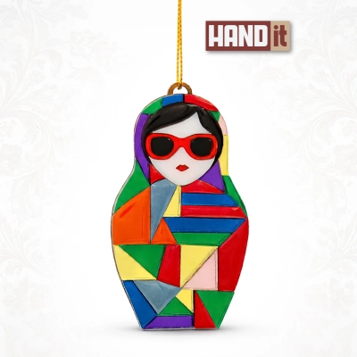
                                                Christmas Tree Ornament Matryoshka with Mosaic (Multicolored)
                                                