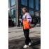 Шоппер Superbag Bubble, стёганый, без застёжки (оранжевый с черным)