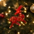 Christmas Ornament Goat (Red with Gold)
