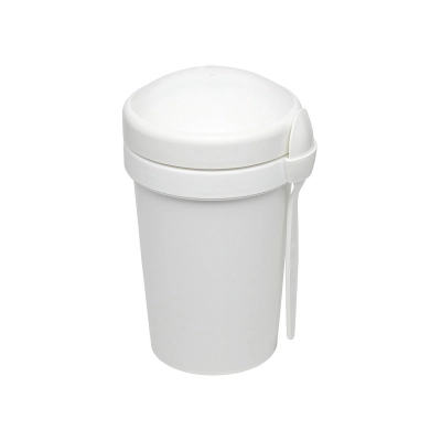 
                                            Ланч-бокс Cereal to go Green Line с ложкой (белый)
                                            