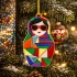 Christmas Tree Ornament Matryoshka with Mosaic (Multicolored)