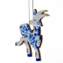 Christmas Tree Ornament Goat (Silver with Blue)