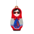 Christmas Ornament Matryoshka with Patterns (Red and Blue)