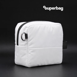 Несессер Superbag Bubble, стёганый, на молнии, с креплением на кольцо-карабин (белый)