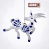 Christmas Tree Ornament Goat (Silver with Blue)