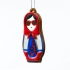 Christmas Ornament Matryoshka with Patterns (Red and Blue)