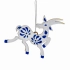 Christmas Tree Ornament Goat (Silver with Blue)