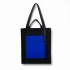 Shopper Tote Superbag Big Pocket with Zipper Pocket (Black with Blue)