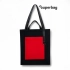 Шоппер Superbag Big Pocket, с карманом на молнии (черный с красным)