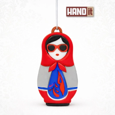 
                                                Christmas Ornament Matryoshka with Patterns (Red and Blue)
                                                