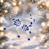 Christmas Tree Ornament Goat (Silver with Blue)