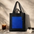 Shopper Tote Superbag Big Pocket with Zipper Pocket (Black with Blue)