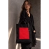 Шоппер Superbag Big Pocket, с карманом на молнии (черный с красным)
