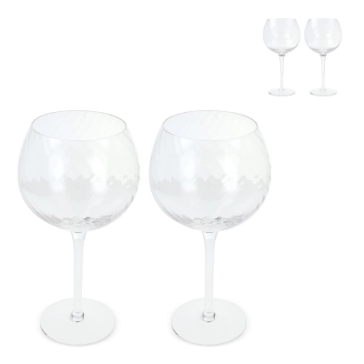 
                                            Byon Opacity set of 2 wineglasses with stylish glass pattern 470ml
                                            