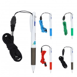 3 Colour pen with grip and keycord